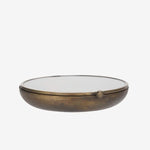 Round glass box - clear - aged brass