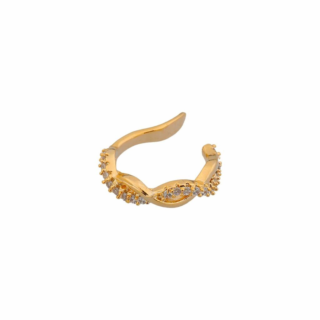 SINGLE TWISTED SHINY EARCUFF GOLD