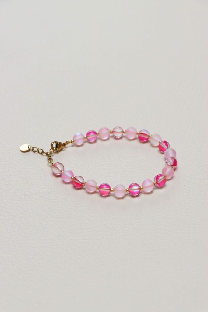 Pink glow bracelet gold