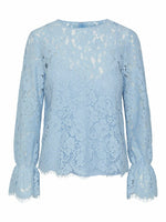 Yasperla ls lace top s. noos - clear sky
