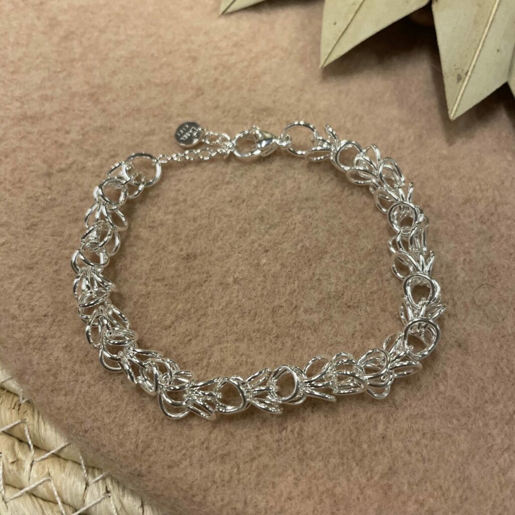 1_75 stainless steel big bracelet 7mm silver