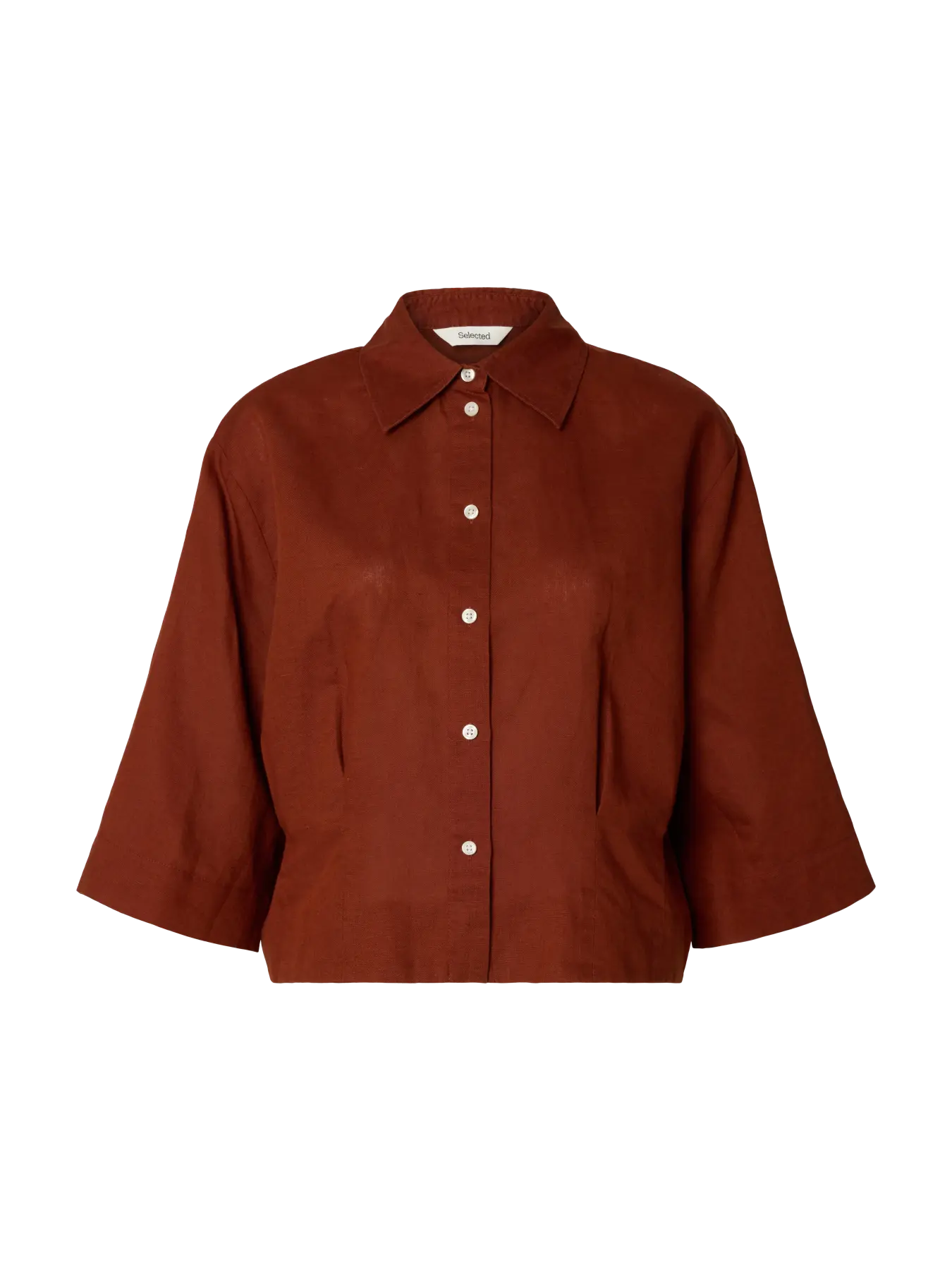 SLFCleo cropped shirt - Cherry Mahogany