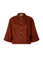 SLFCleo cropped shirt - Cherry Mahogany