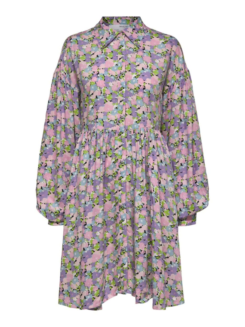 Slfjudita ls short shirt dress b – violet tulip