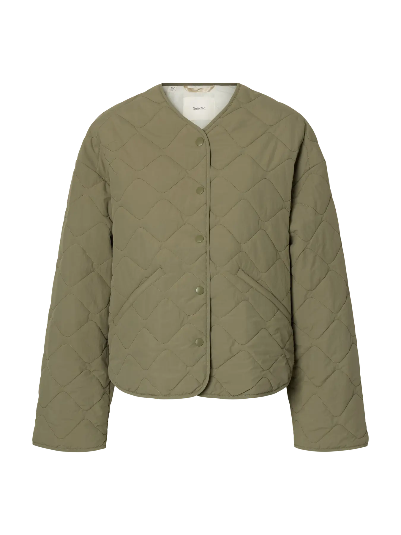 Slfrayna quilted jacket - deep lichen green