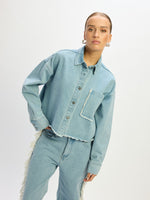 Cropped Blouse MARY - Denim Blue