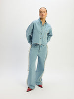 Cropped Blouse MARY - Denim Blue