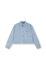 Cropped Blouse MARY - Denim Blue