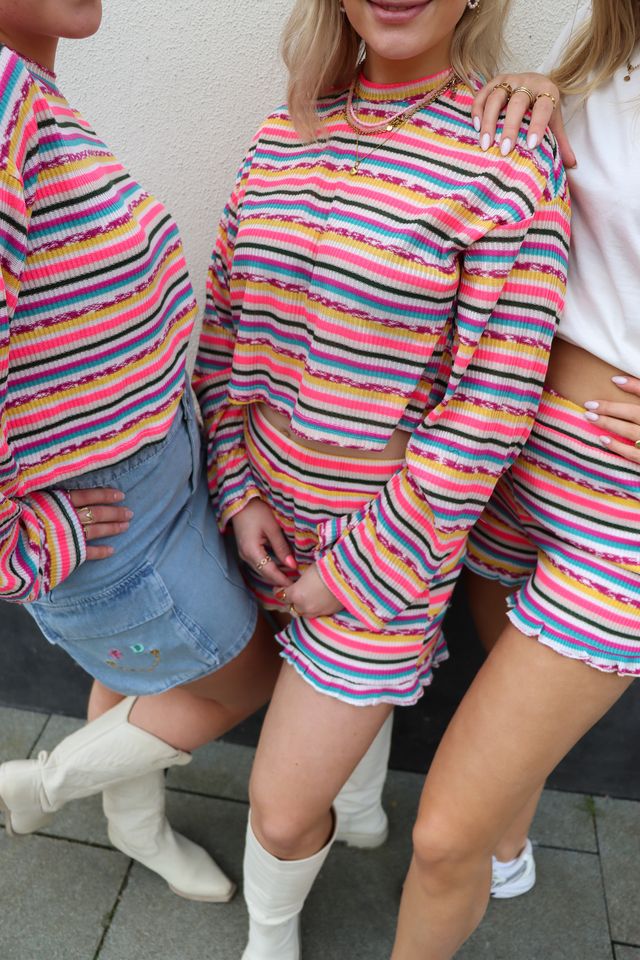 Stripped knit short Miel - multi color