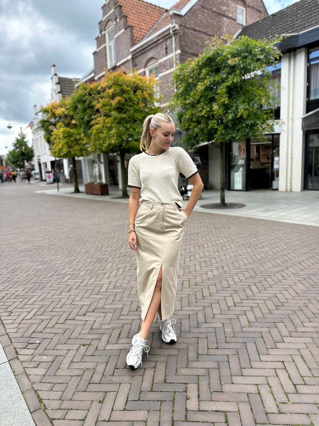 Yaschaneo SS knit top - Birch