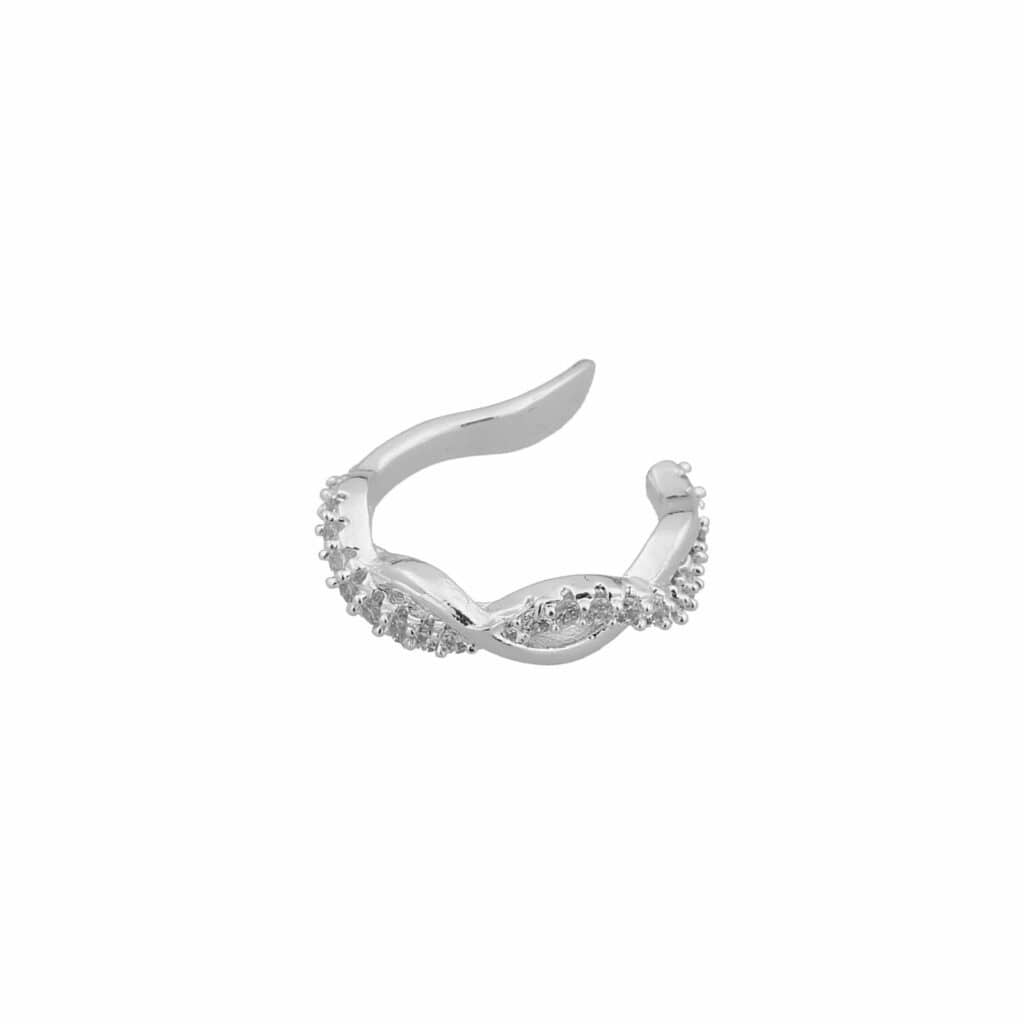 SINGLE TWISTED SHINY EARCUFF SILVER