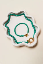 Seagreen beads bracelet gold