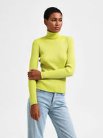 Slflydia ls knit rollneck lurex - evening primrose