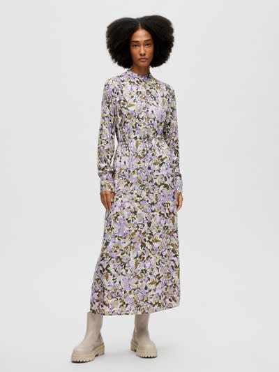 Slfkatrin ls ankle dress b - sandshell