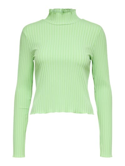 Slfwilma ls high neck top - pistachio green