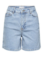 Slfkrista hw white denim short - light blue denim