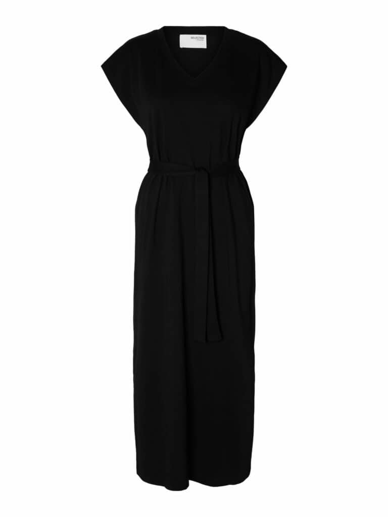 SLFESSENTIAL SL V-NECK ANKLE DRESS NOOS - black