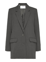 Slfrita ls relaxed blazer - dark grey melange