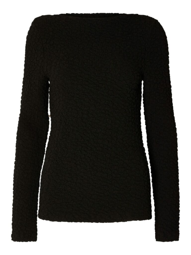Slfsimi ls o-neck top - black
