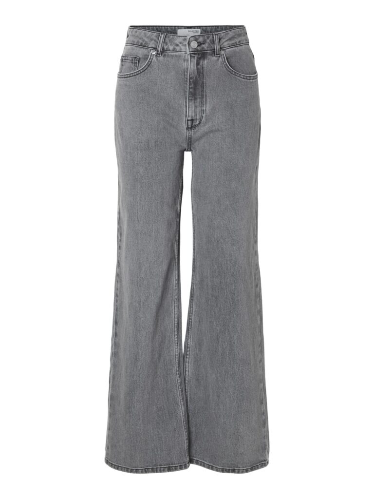 Slfalice hw wide long Eloise grey jaa nios - Light grey denim