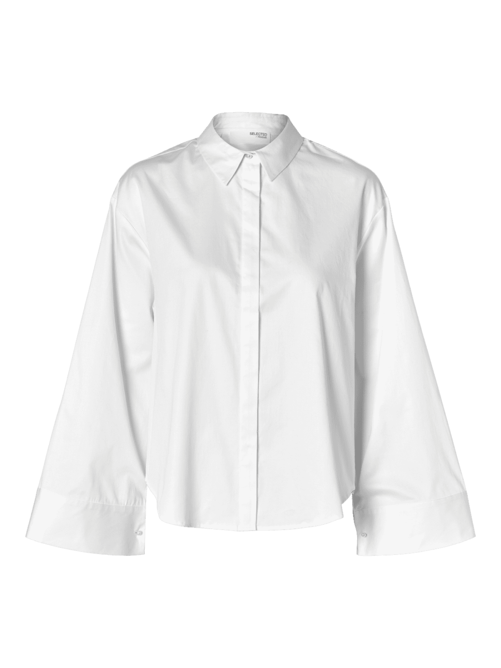 Slfjody ls pearl button shirt b - bright white