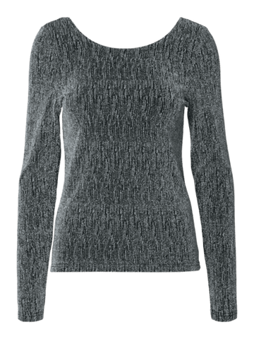 Slfanita ls low back top - black/silver lurex