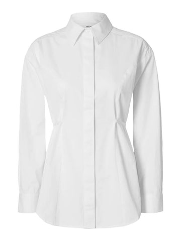 Slfkenna ls bold sholder shirt b - bright white