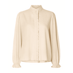 slfnoemi ls ruffled shirt b - sandshell