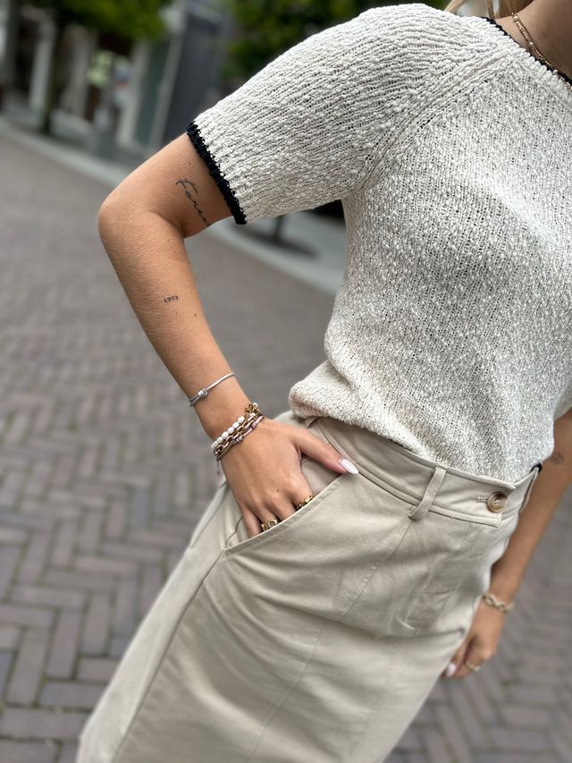 Yaschaneo SS knit top - Birch