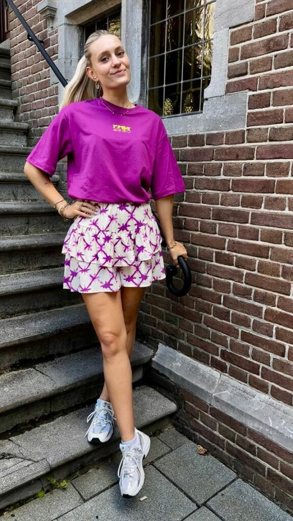 Oversized t-shirt MAGGY - Purple