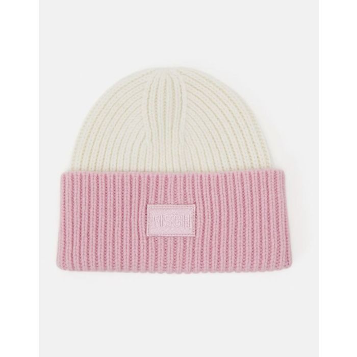 Kara badge beanie os - egret/pink