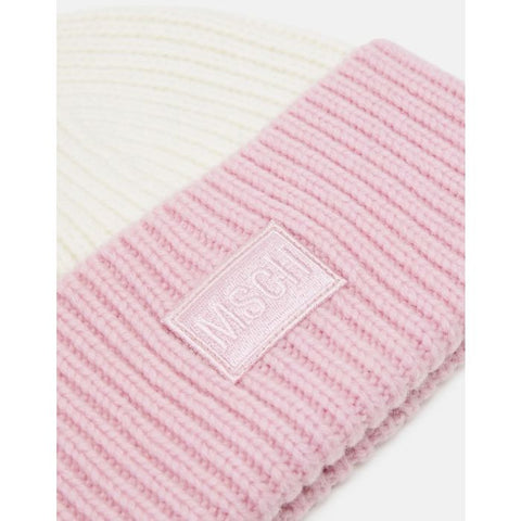 Kara badge beanie os - egret/pink