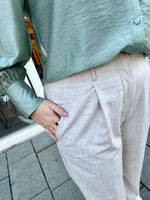 MSCHEdrea HW Long Pants - Oatmeal melange