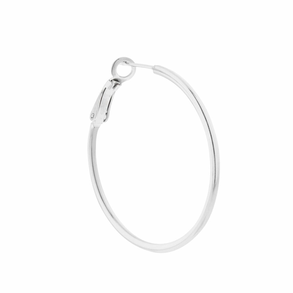 SINGLE THIN PLAIN REALLY BIG CHUNKY HOOP SILVER
