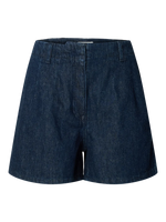 Slfhanny hw mini denim shorts - dark blue denim