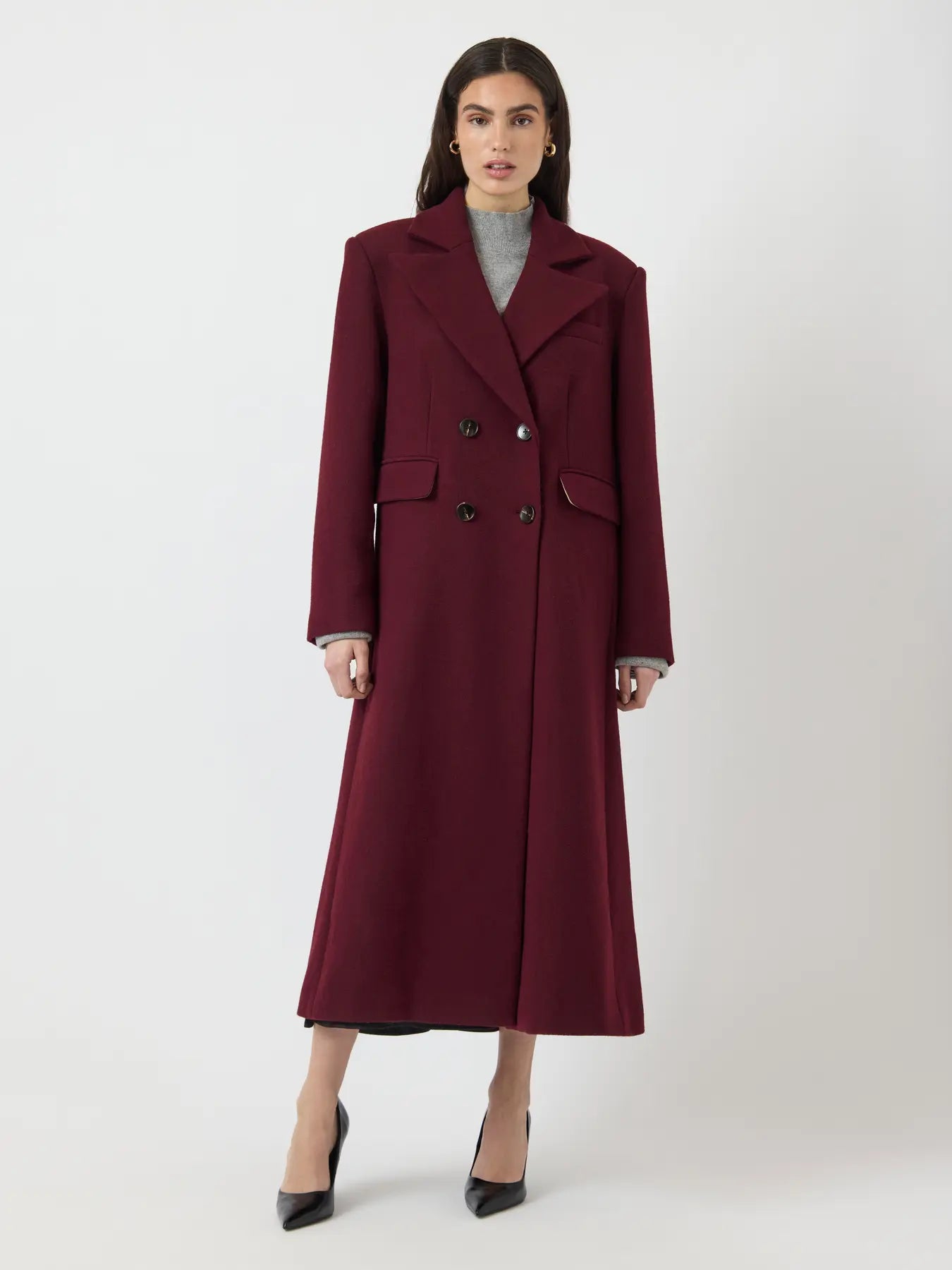 Yasroyla ls wool blend long coat - port royale