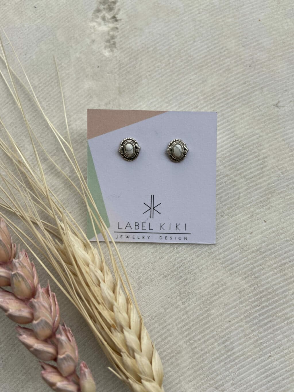 4_14  sterling silver oxidized 8x6mm marble