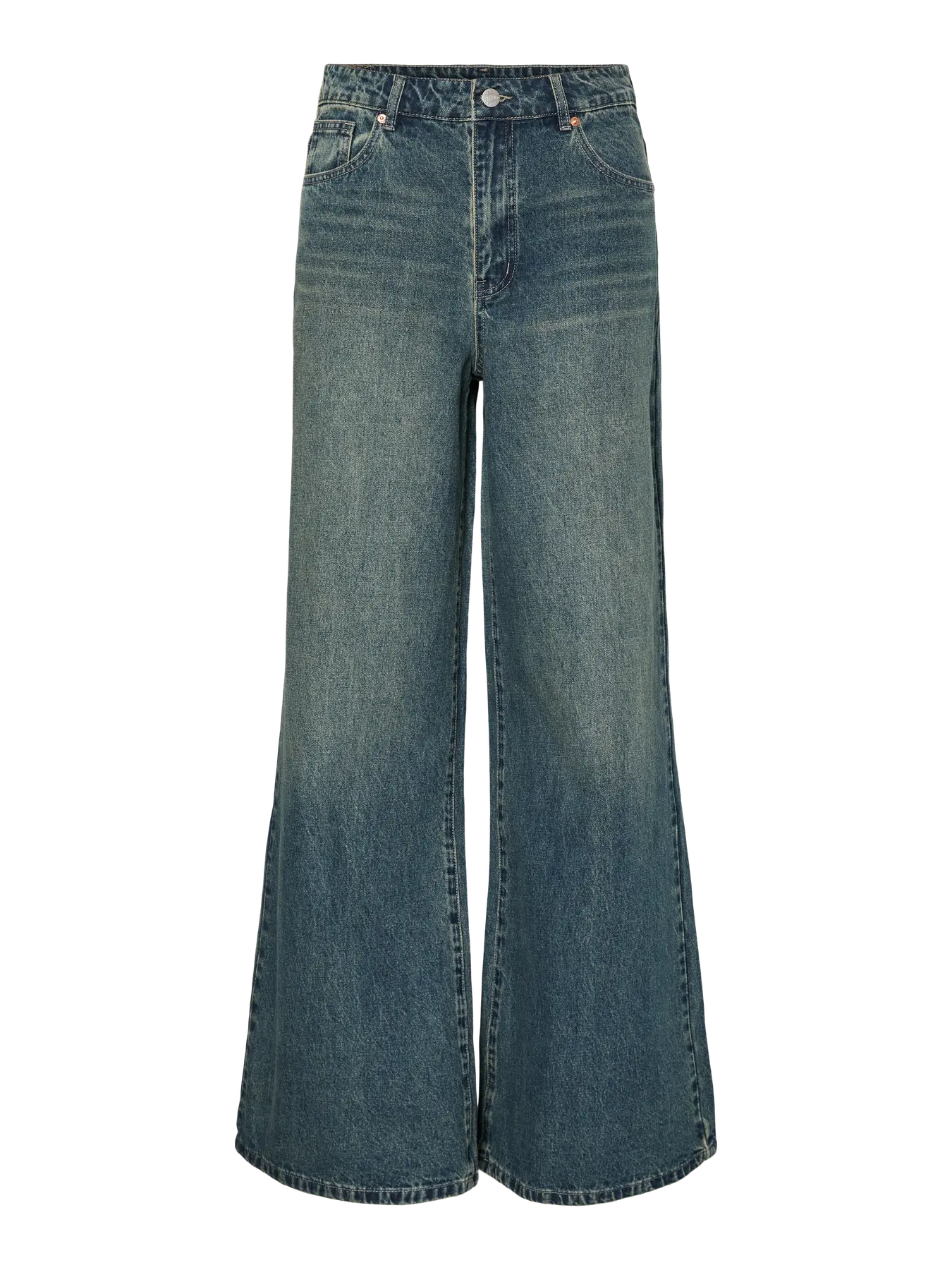 Yassiva hmw wide jeans - medium blue denim brown wash