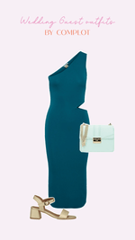 yasrachel one shoulder midi knit dress - deep lake