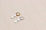 Single white clover hoop silver