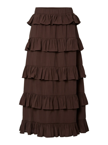 Yaswima hw ankle skirt s - coffee bean