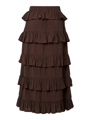 Yaswima hw ankle skirt s - coffee bean