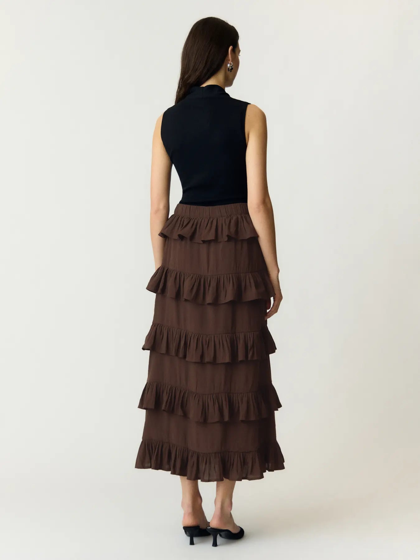 Yaswima hw ankle skirt s - coffee bean