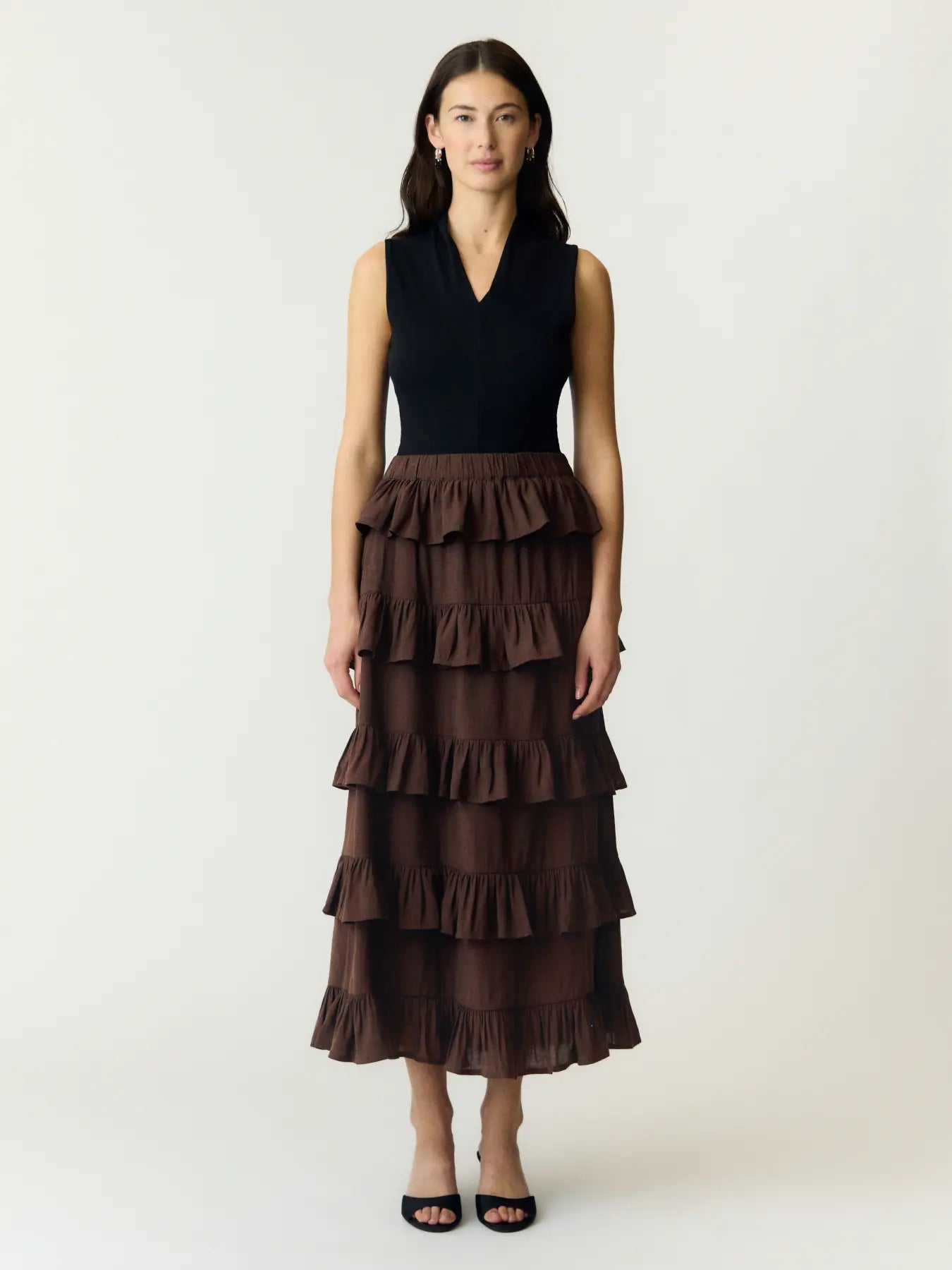 Yaswima hw ankle skirt s - coffee bean