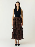 Yaswima hw ankle skirt s - coffee bean