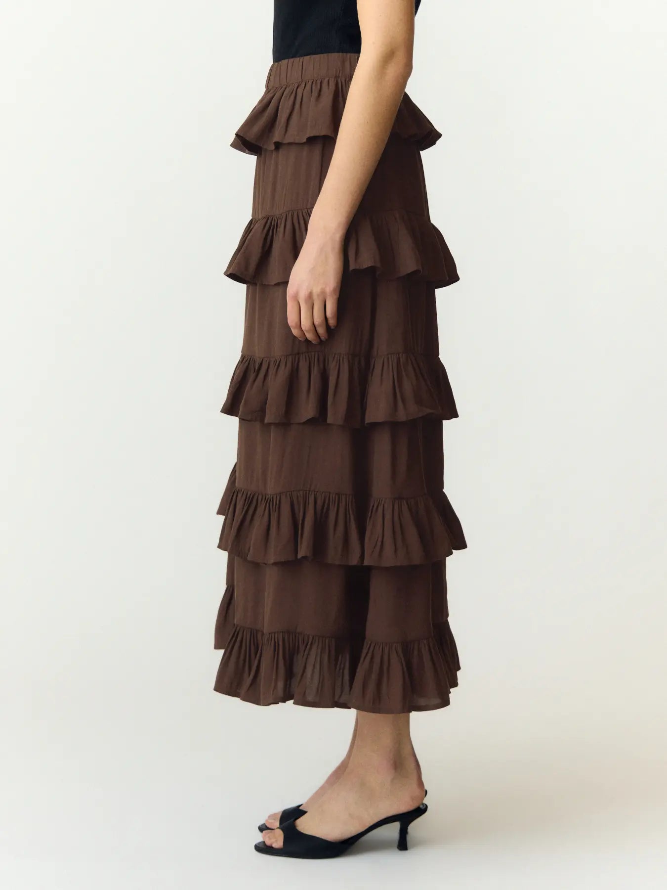 Yaswima hw ankle skirt s - coffee bean