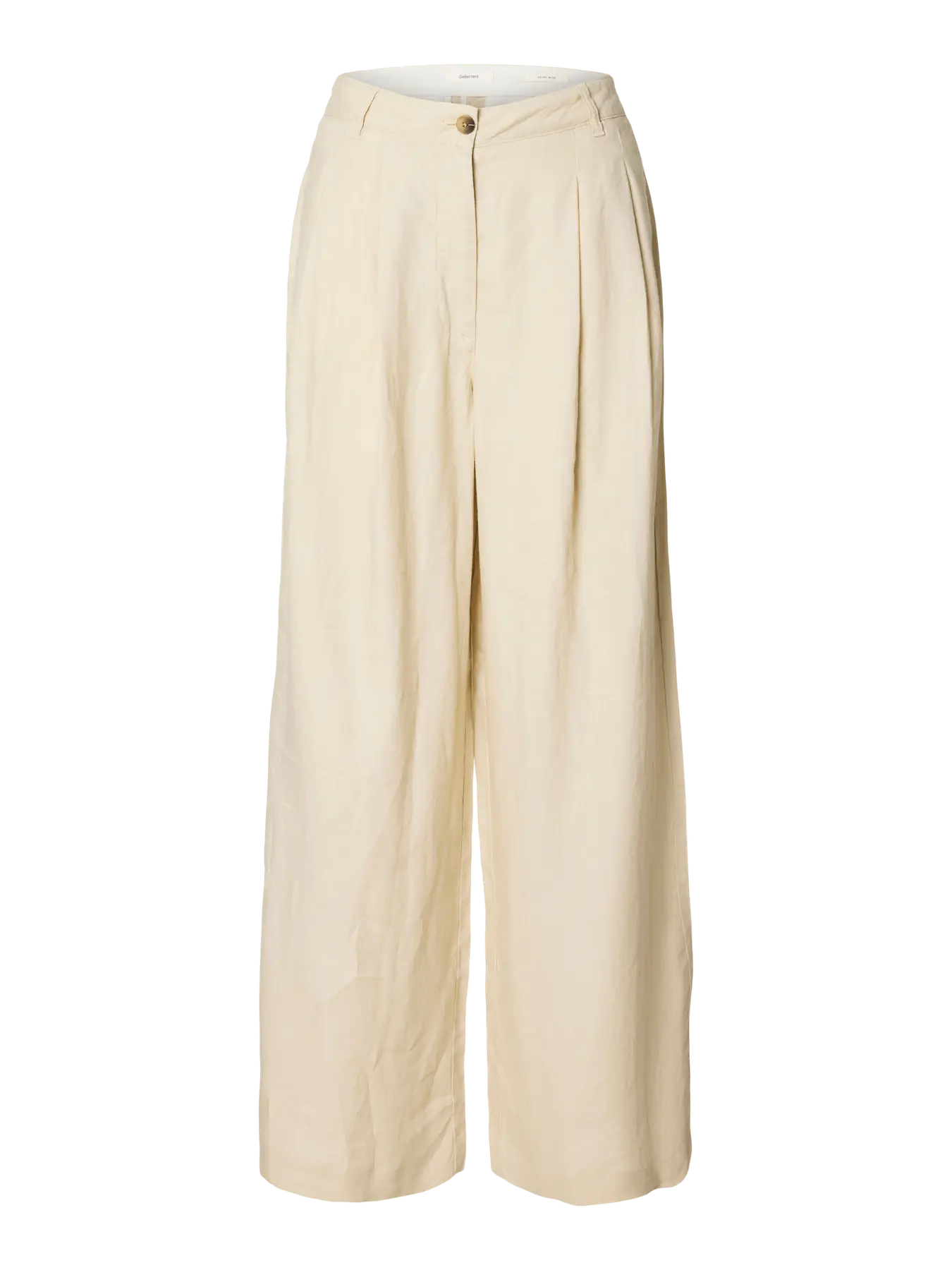 Slfextra wide magna mw linen pant - oatmeal