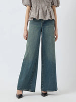 Yassiva hmw wide jeans - medium blue denim brown wash