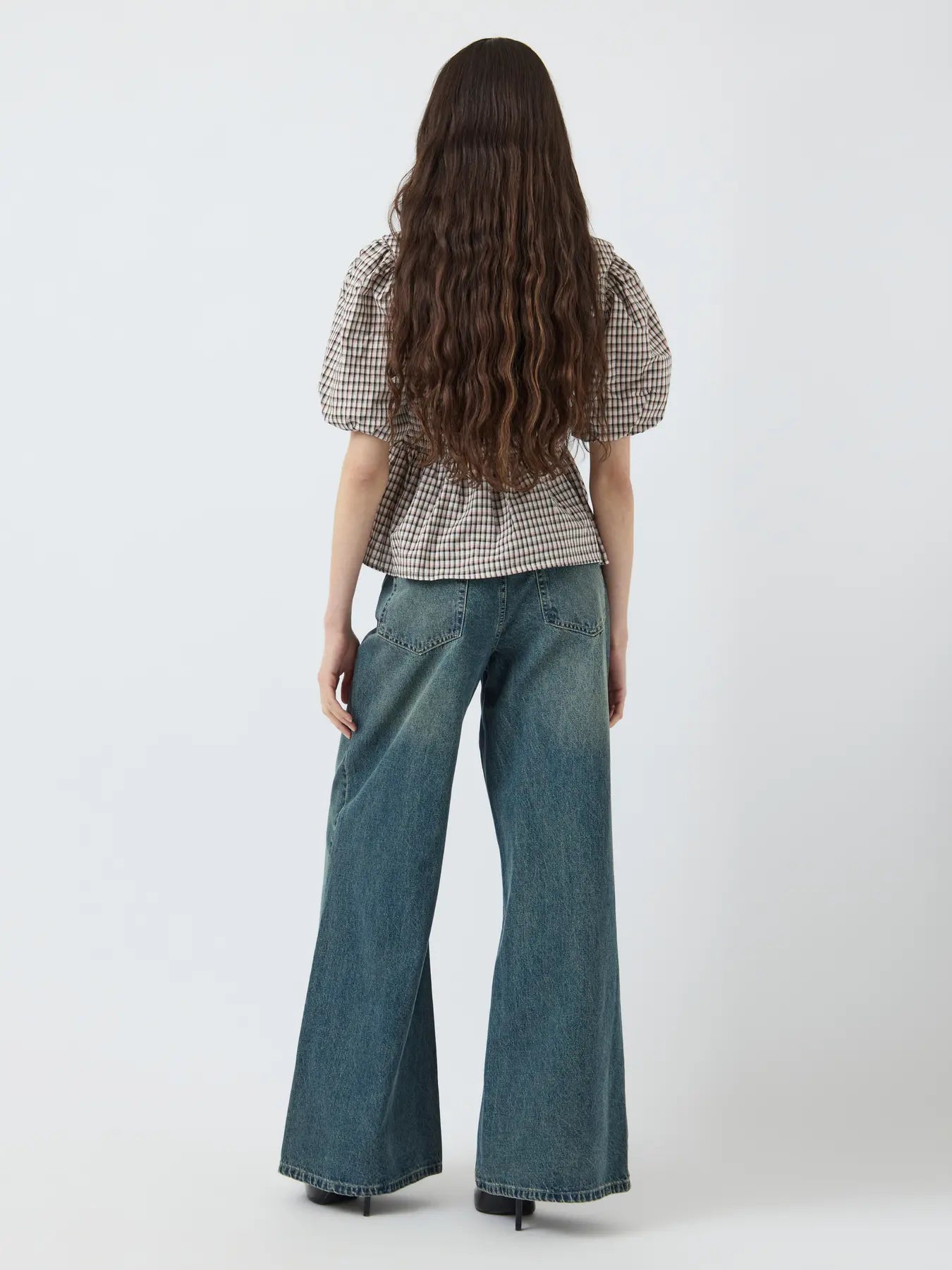 Yassiva hmw wide jeans - medium blue denim brown wash