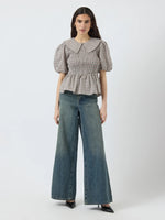 Yassiva hmw wide jeans - medium blue denim brown wash